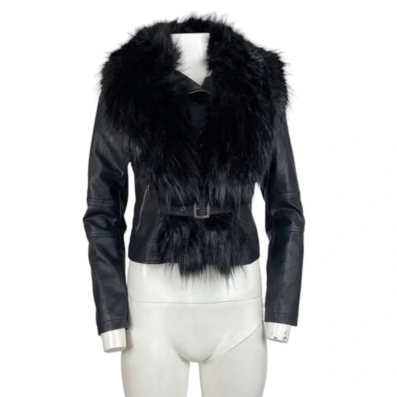 Faux Leather Jacket Black